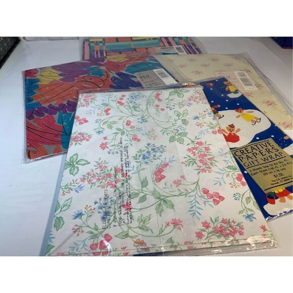 Vintage Sheet Gift Wrapping Paper-All Occasions-Assorted- 5Pks 10Sheets Total - Picture 2 of 7